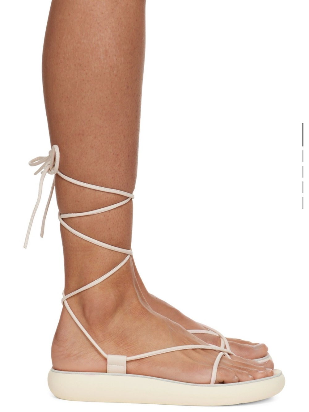 Ancient Greek Sandals Diakopes Lace-Up Strappy Sandals in Off-White / Size 8.5